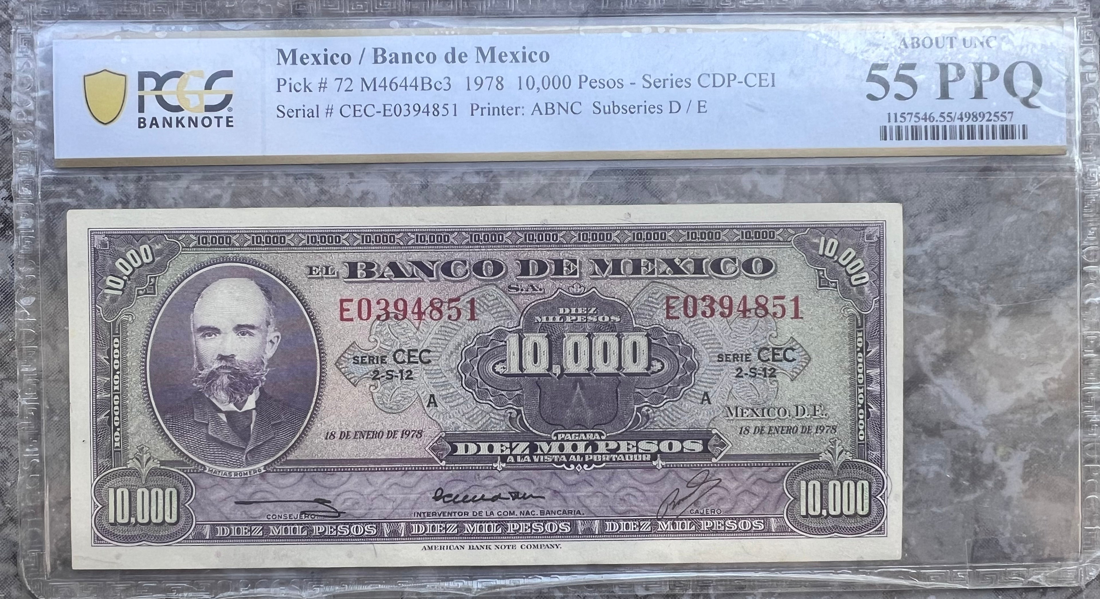 Billete 10,000 Matías romero