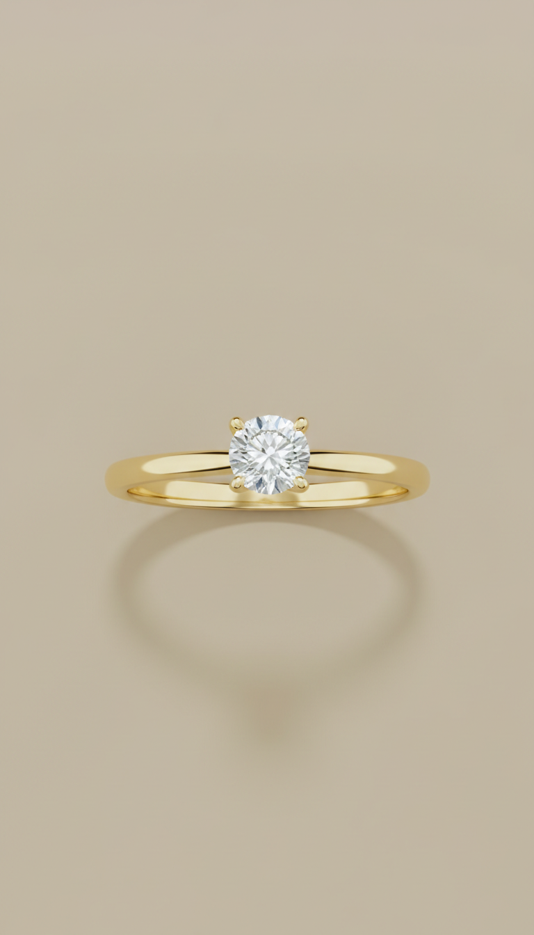 Anillo de oro 18k pulido