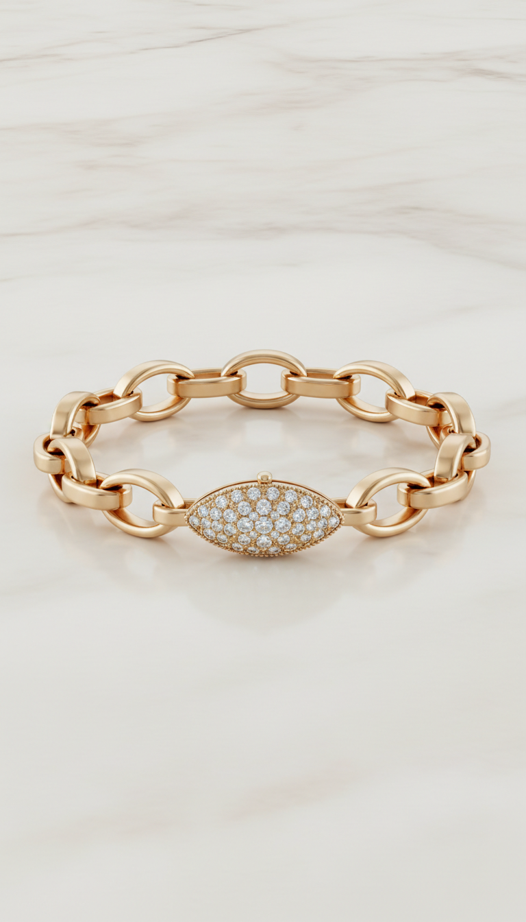 Pulsera de oro 14k con cierre seguro