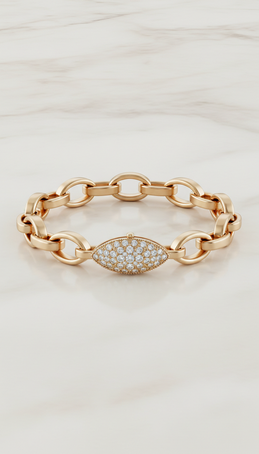 Pulsera de oro 14k con cierre seguro